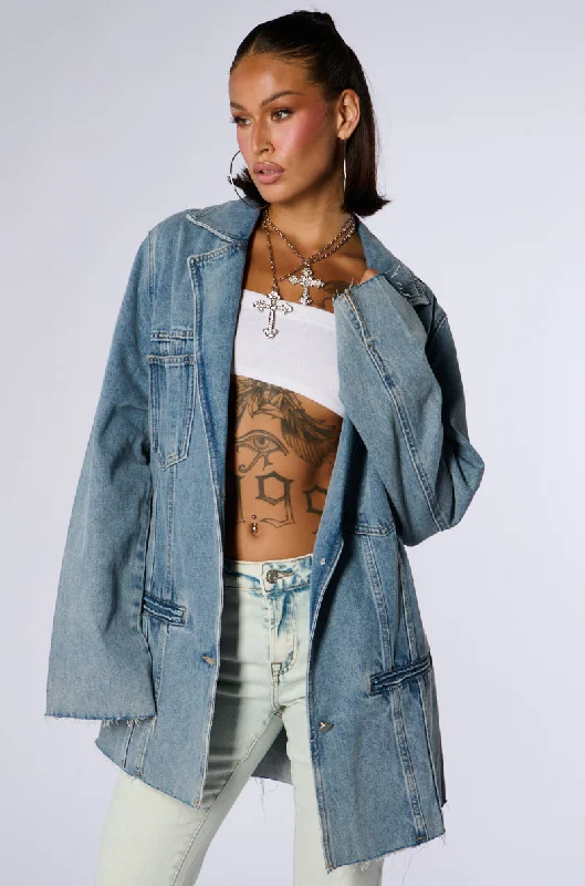 DAY N NIGHT OVERSIZED DENIM BLAZER Casual Women's Clothing