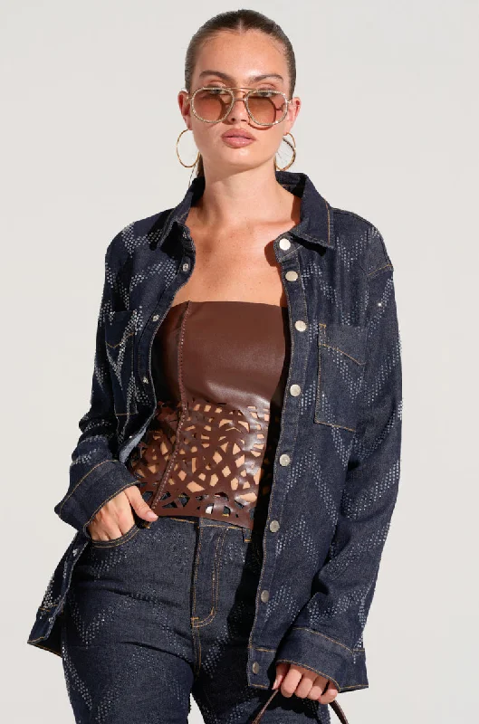 GOOD KARMA EMBELLISHED DENIM JACKET Fashion Women's Clothing