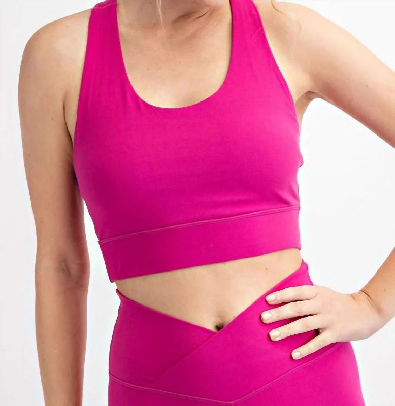 Athleisure Sports Bra In Hot Pink Luxury Women's Fashion