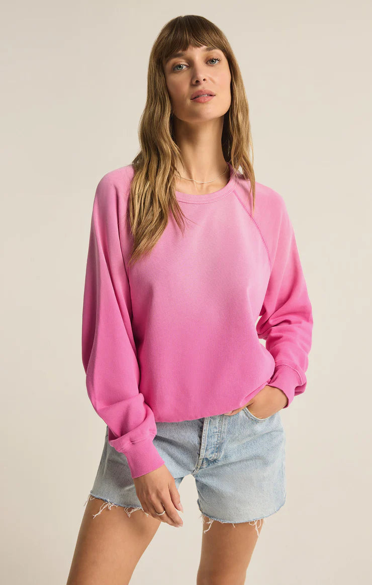 Z Supply Heartbreaker Pink Washed Ashore Sweatshirt Women's Seasonal Clothes