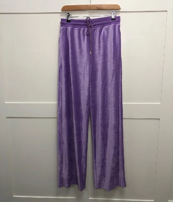 Violet Velour Wide Leg Joggers Women's Clothing Online Sale