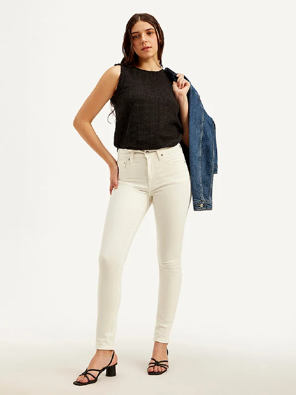 Women's High Rise 721 Skinny Off-White Jeans Women's Vacation Outfit