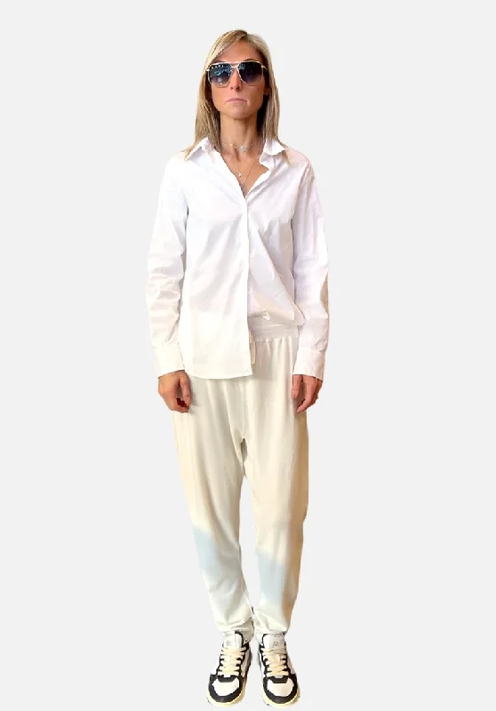 Oversize Fit Trousers - Ivory Contemporary Women's Clothing