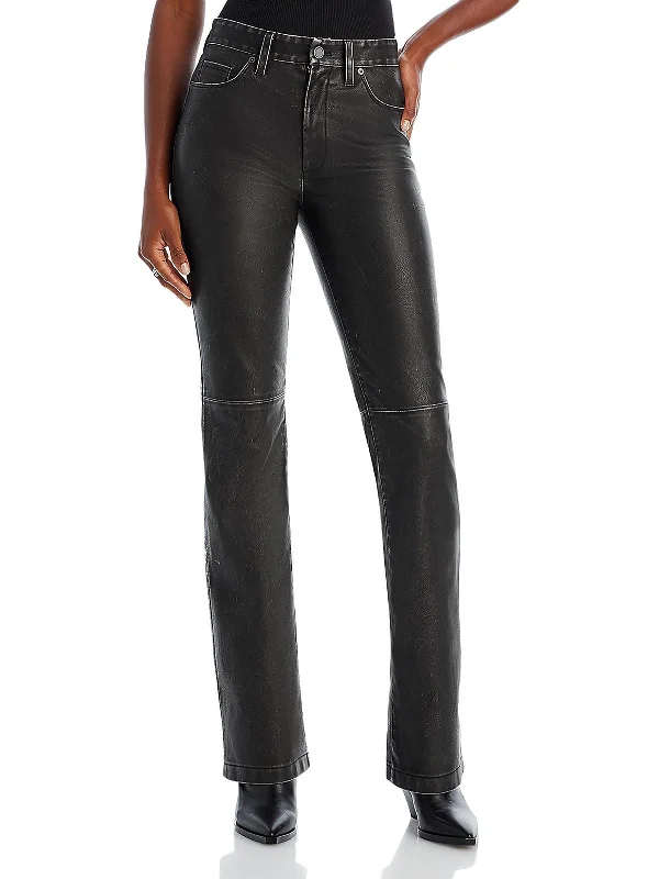 Womens Faux Leather 2 Front Pocket High-Waisted Pants Clothing Sales