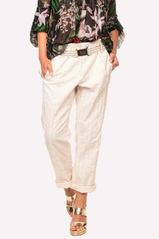 Belted Pants - Vanilla Women's Plus-Size Apparel