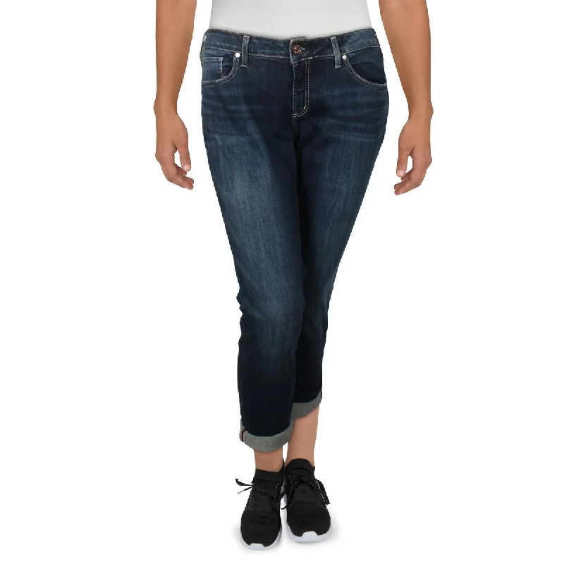 Womens Low Rise Faded Boyfriend Jeans Women's Clothing Apparel