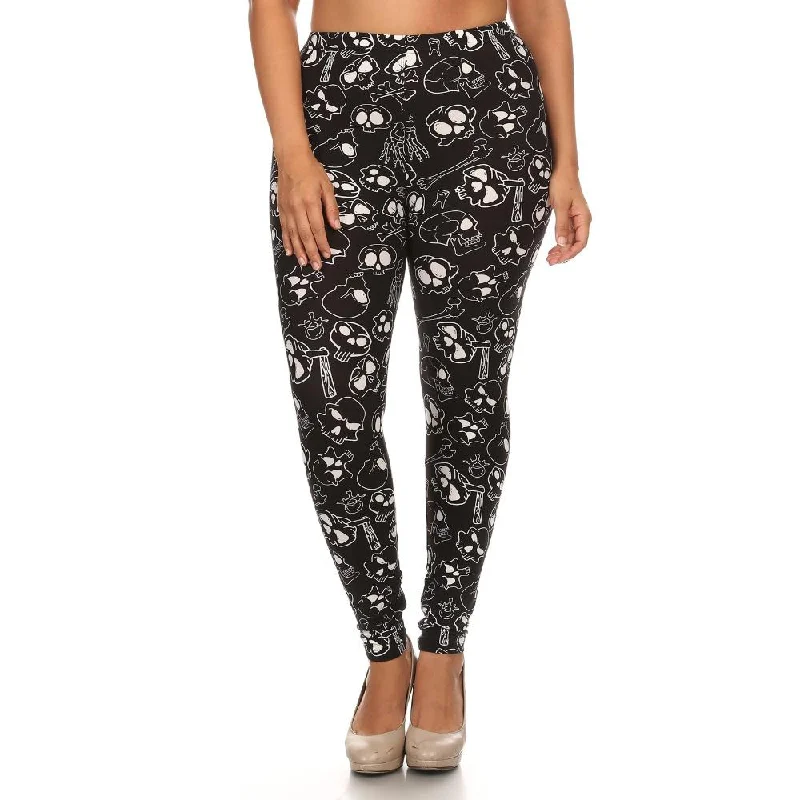 Plus Size Print, Full Length Leggings In A Fitted Style With A Banded High Waist Clothing Online