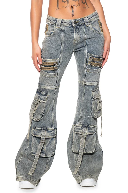 OFFICIALLY BACK LOW RISE FLARE JEANS Clothing For Women