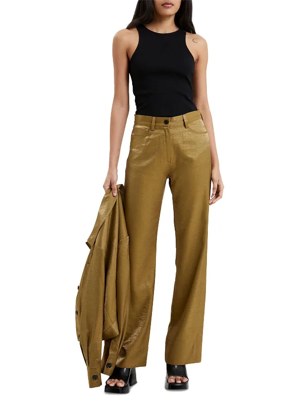 Womens Shimmer Pockets Trouser Pants Outfits For Women