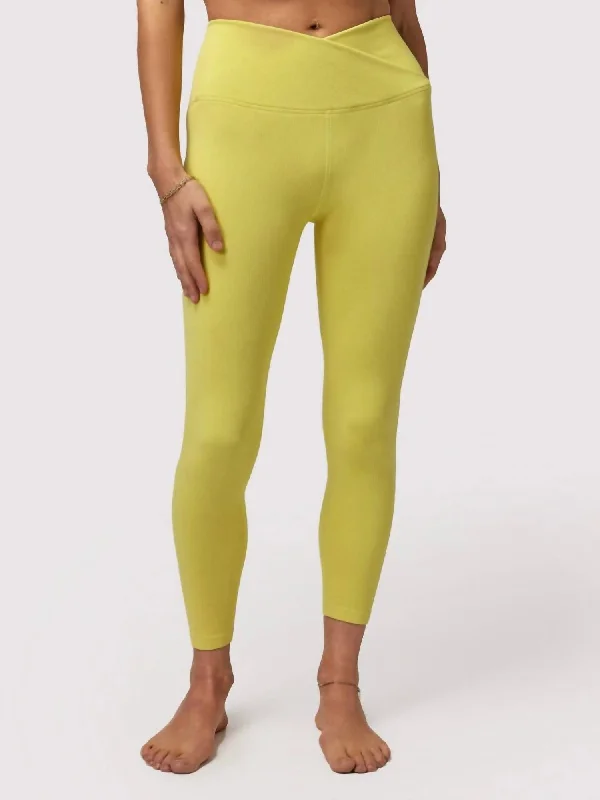 Front Wrap Seamless Leggings In Chartreuse Stylish Women's Clothes for Work and Play