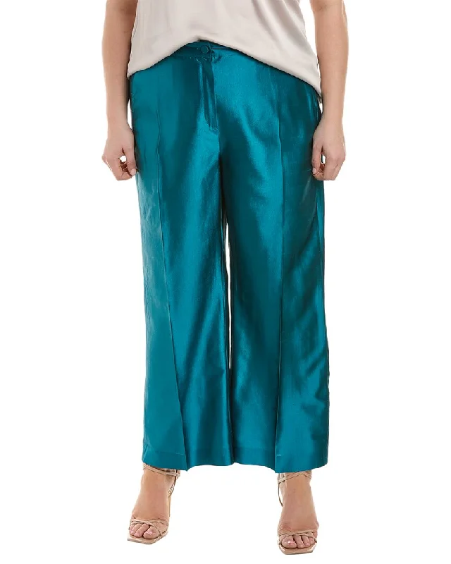 Marina Rinaldi Plus Raggiox Silk Trouser Women's Resort Apparel