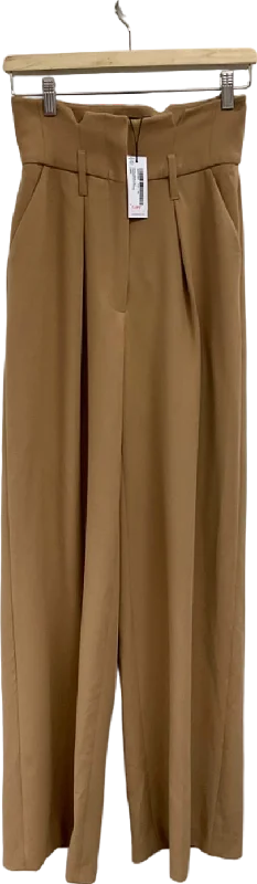 Karen Millen Beige High-Waisted Trousers UK 6 Stylish Women's Garments For Holidays