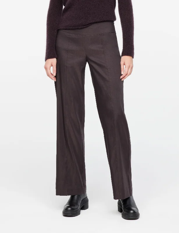 Chloe Stretch Linen Pants - Plum Trendy Outfits For Ladies