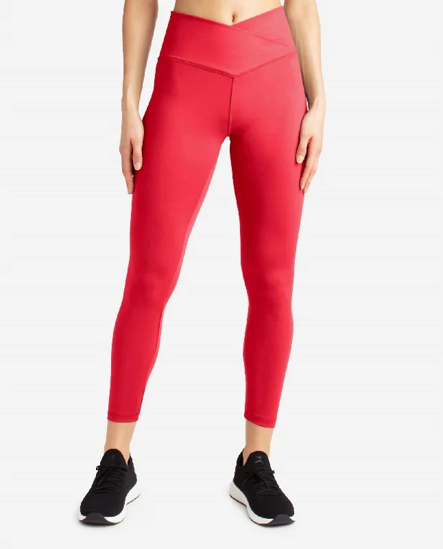 Crossover Waist 7/8 Leggings In Cayenne Outfits For Women