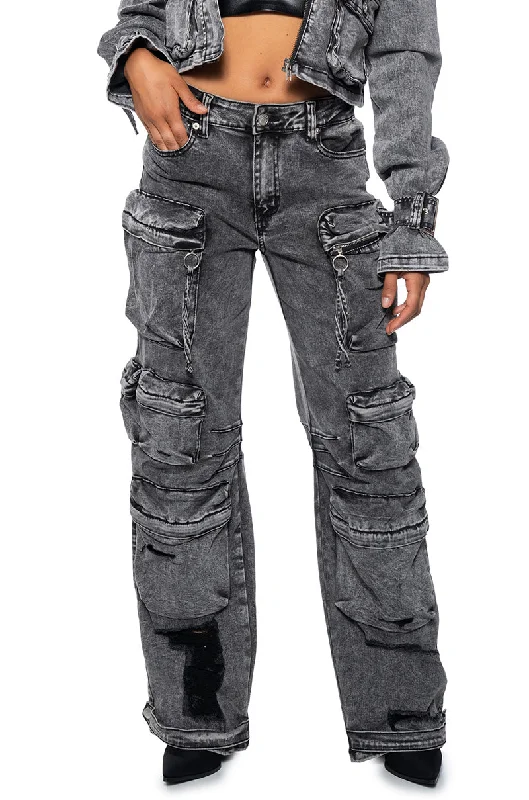 SOMETHING WILD DENIM CARGO PANTS Chic Women's Garments