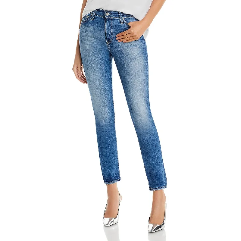 Womens High Rise Medium Wash Straight Leg Jeans Women's Outfit For The Office