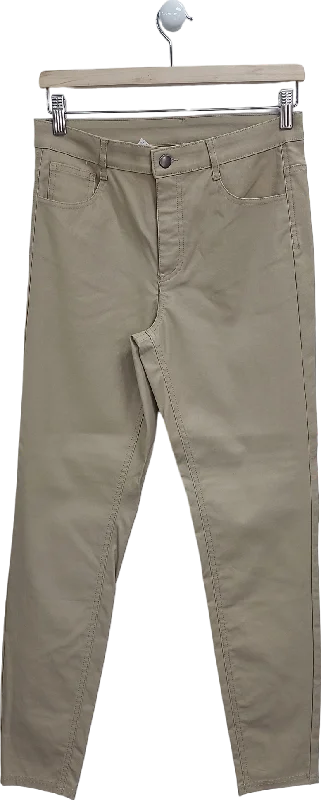 calzedonia Beige High Waisted Treated Skinny Trousers UK M Women's Travel Attire