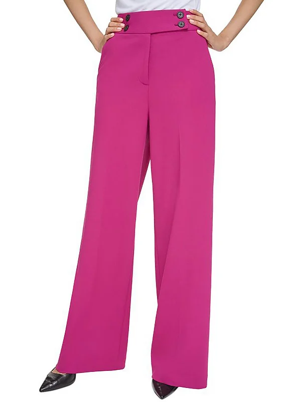 Petites Womens High Rise Work Wear Wide Leg Pants Fashionable Casual Tops