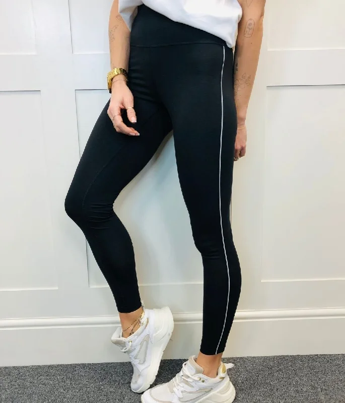 Black Side Stripe High Waisted Leggings Top 10 Women's Online Clothing Stores