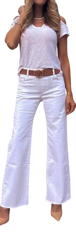 Amanda Pants In White Denim Women's Clothing For Work