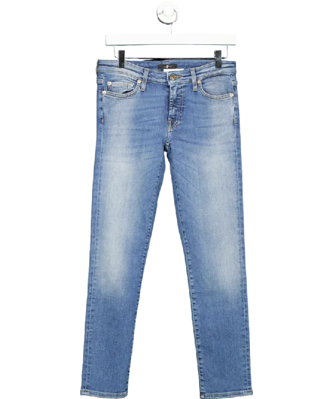 7 For All Mankind Blue The Skinny Slim Illusion Santa Monica UK 8 Women's Stylish Casual Garments