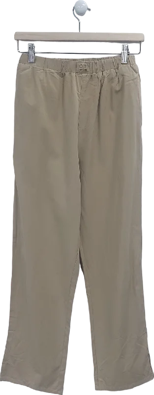 The Couture Club Beige Embroidered Emblem Trousers UK 6 Exclusive Women's Fashion Collection