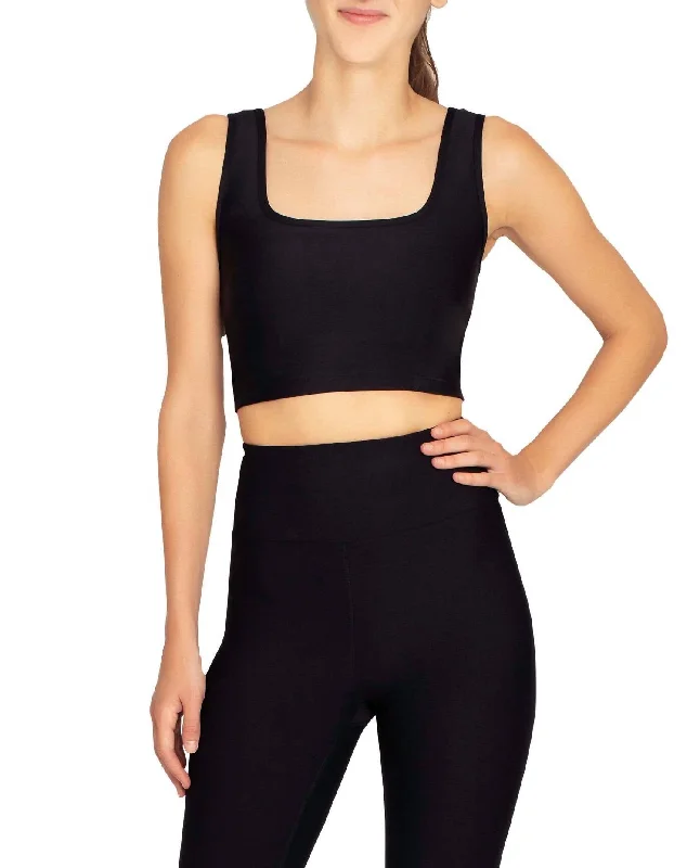 Sports Bra Top In Jet Black Formal Outfit For Women