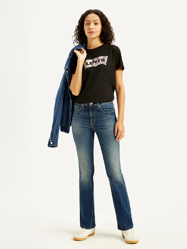 Women's High Rise 725 Slim Bootcut Fit Blue Jeans Online Shopping Boutiques