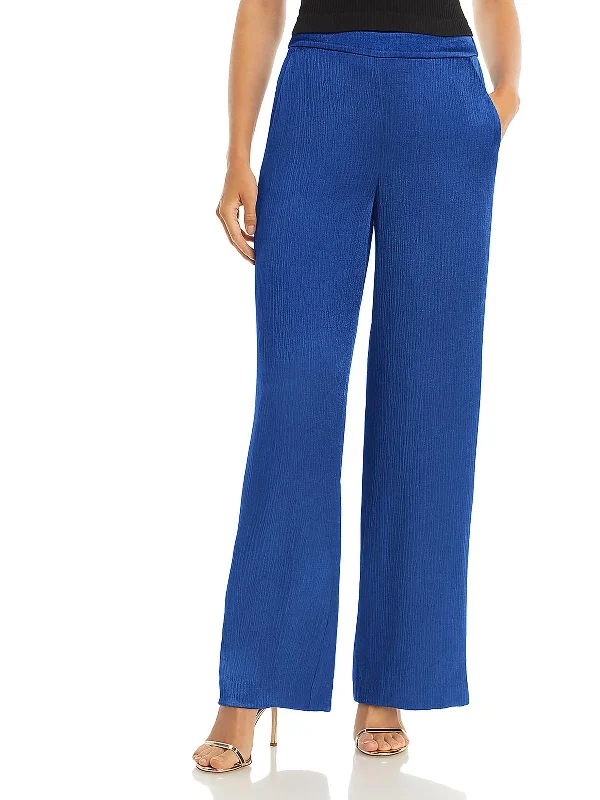 Womens High Rise Satin Wide Leg Pants Discount Price