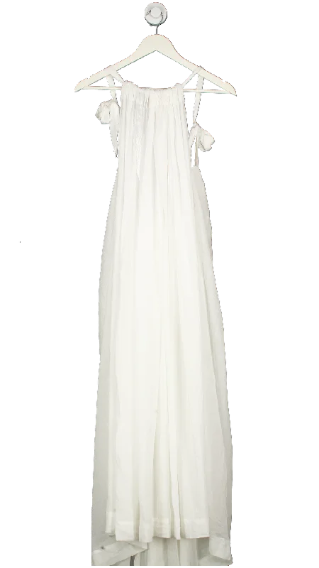 Pitusa White Low Back Satin Strap Maxi Dress One Size Women's Apparel