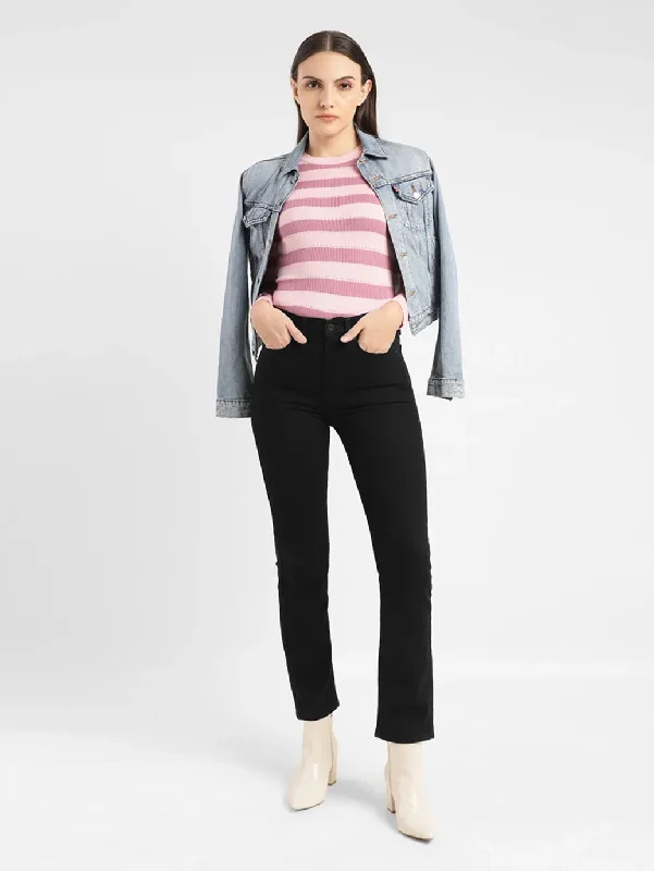 Women's High Rise Ribcage Crop Bootcut Jeans Timeless Women's Outfit