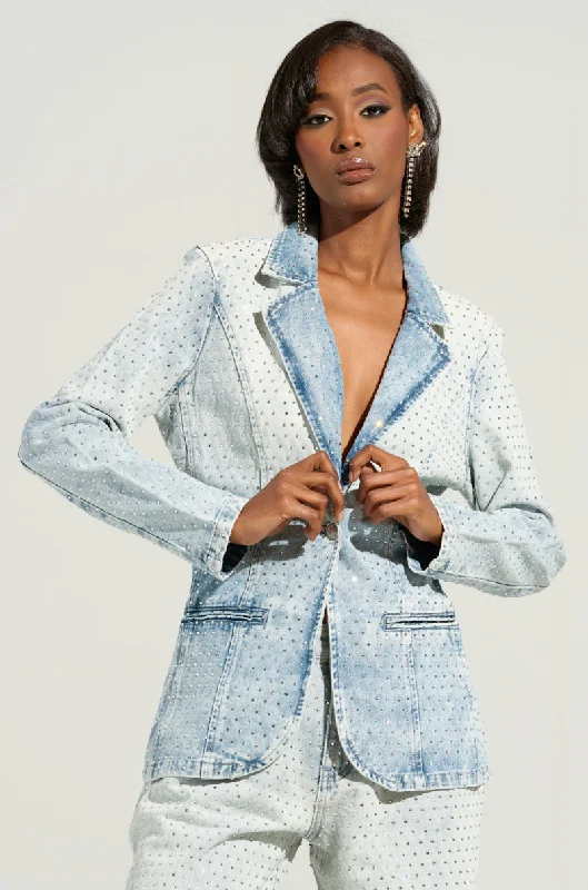 ELECTRIC EMBELLISHED DENIM BLAZER Sustainable Women's Clothes