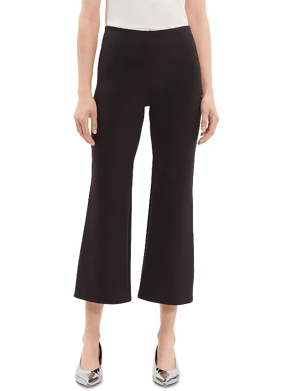 Womens Mid-Rise Scuba Cropped Pants Chic Women's Clothing