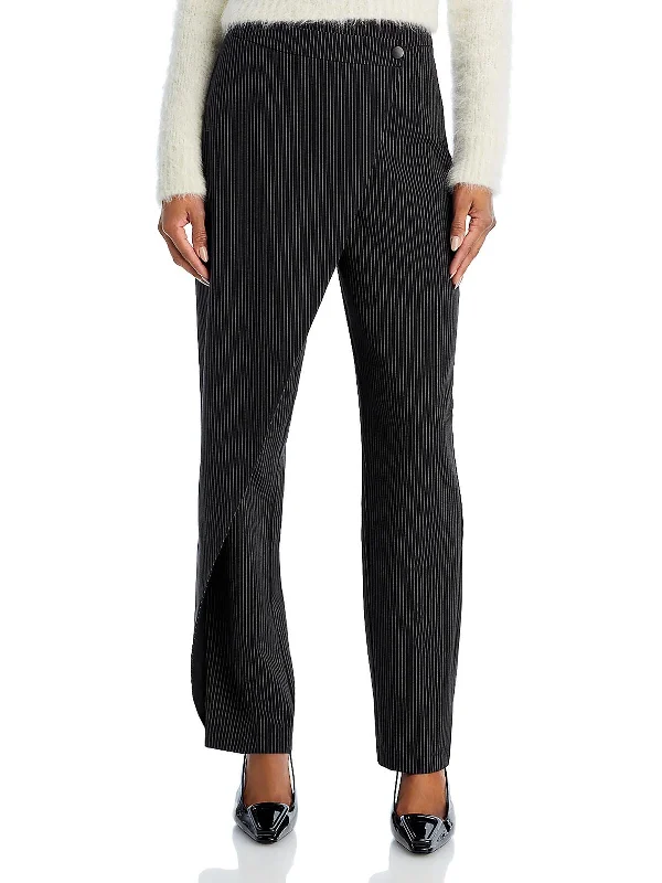 Womens Pintripe Business Straight Leg Pants Affordable Online Boutique