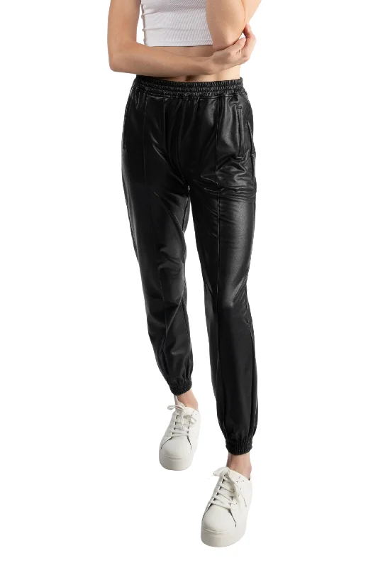 Pleather Jogger Pants Sustainable Fashion 