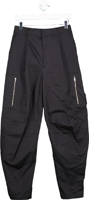 Zara Black Cargo Trousers UK XS Holiday Discount