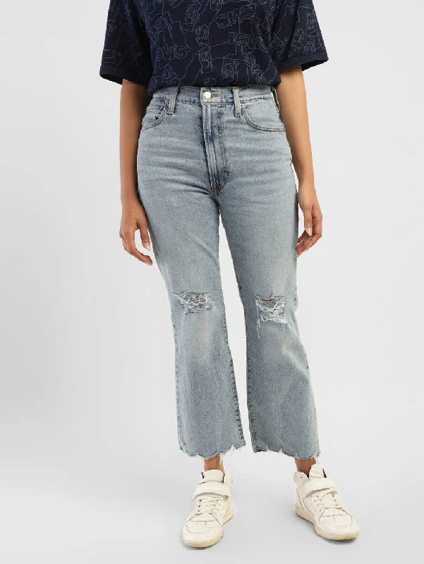 Women's High Rise Ribcage Cropped Bootcut Jeans Women's High-Fashion Outfit