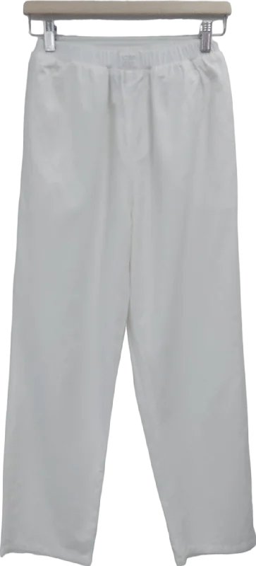 The Couture Club White Embroidered Emblem Trousers UK 6 Casual and Comfortable Outfits